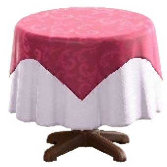 クロスつきラウンドテーブルSのワインレッドの画像