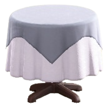 クロスつきラウンドテーブルSのグレーの画像