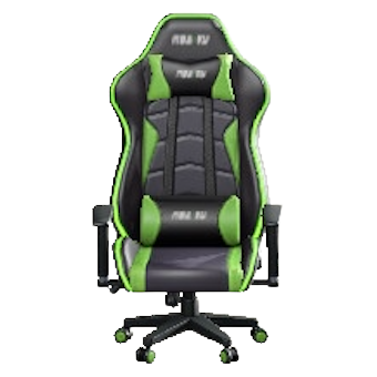 ゲーミングチェアのブラック＆グリーンの画像