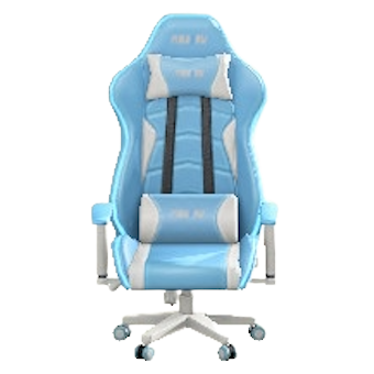 ゲーミングチェアのライトブルーの画像