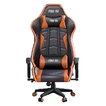 ゲーミングチェアのブラック＆オレンジの画像