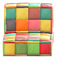 パッチワークなソファ画像