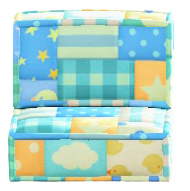 パッチワークなソファのベビーの画像