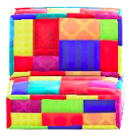 パッチワークなソファのビビッドの画像