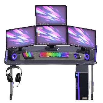 ゲーミングデスクのブラックの画像