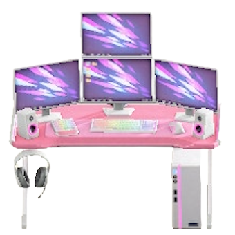 ゲーミングデスクのピンクの画像