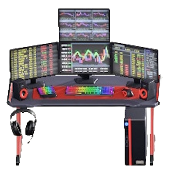 ゲーミングデスクのデイトレードの画像