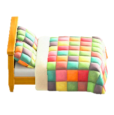 パッチワークなベッド画像