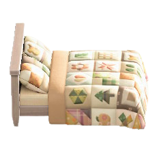 パッチワークなベッドのカントリーの画像