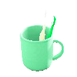 ハブラシ&コップのグリーンの画像