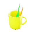 ハブラシ&コップのイエローの画像