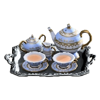 ごうかなティーセットのライトブルーの画像