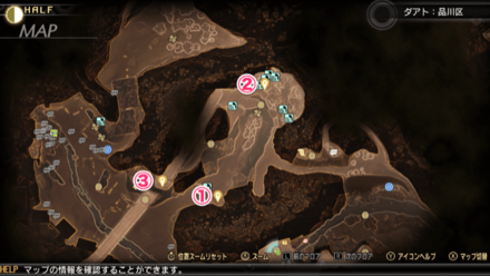 3つのりんごの場所マップ