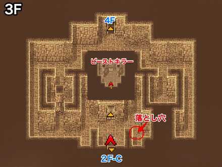 孤島の神殿3Fのマップ