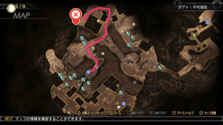 ユウラクチョウのマガツカの行き方マップ