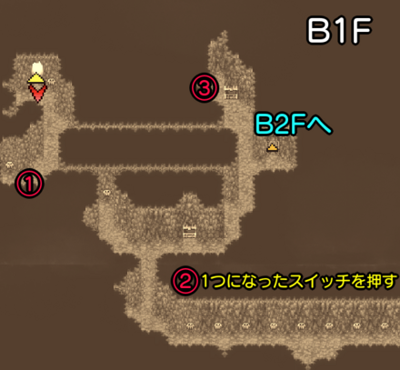 ジャコールの洞窟B1Fのマップ