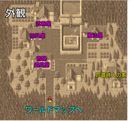 クレセントの町外観のマップ