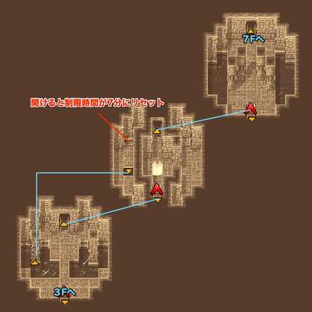 沈んだウォルスの塔４F〜６Fのマップ