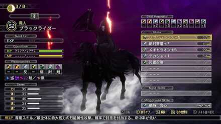 ブラックライダーのステータス