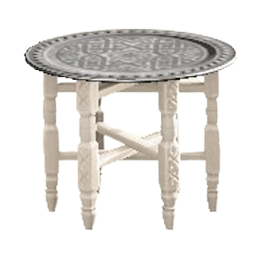 モロッカンなトレイテーブルのシルバーの画像