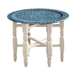 モロッカンなトレイテーブルのブルーの画像