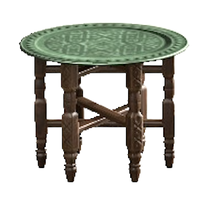 モロッカンなトレイテーブルのグリーンの画像