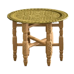 モロッカンなトレイテーブルのゴールドの画像