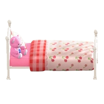 ゆめかわなベッドのホワイトの画像