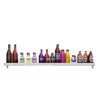 ボトルのウォールシェルフのシルバーの画像
