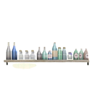 ボトルのウォールシェルフのヴィンテージウッドの画像