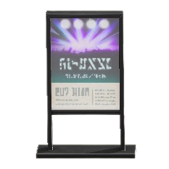 ポスタースタンドのコンサートポスターの画像