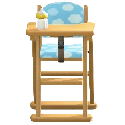 ベビーチェアのファブリックブルーの画像