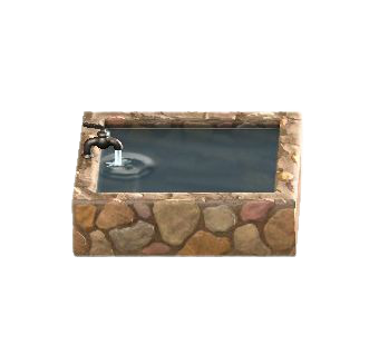 スクエアなバスタブのブラウンストーンの画像