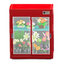 フラワーショーケースのレッドの画像