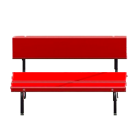 プラスチックのベンチのレッドの画像