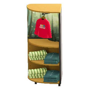 ふくのコーナーちんれつシェルフのナチュラルウッドの画像