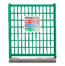 フェンスのごみ収集日の画像