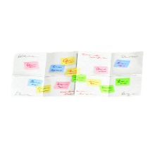 ひろげたしりょうの付箋つき資料の画像