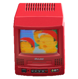 ビデオつきテレビのレッドの画像