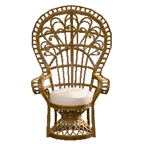 ピーコックチェアのダークブラウン&ホワイトの画像