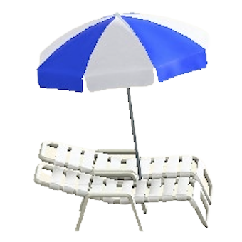 パラソルつきビーチベッド画像