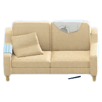 だらしないソファ画像