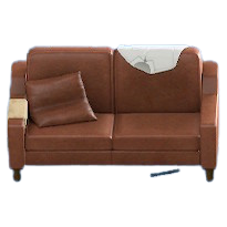 だらしないソファのブラウンの画像