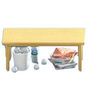 だらしないテーブルのトラベルガイドの画像