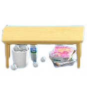 だらしないテーブルのキッズ誌の画像