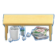 だらしないテーブル画像