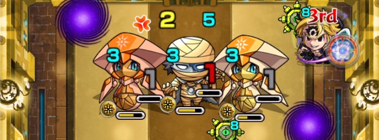 モンストの攻撃ターンゲージを削って攻撃を防ぐ