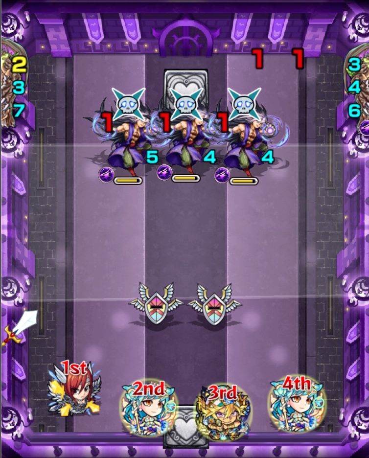 モンストの栄冠の闘技場2-5ステ1