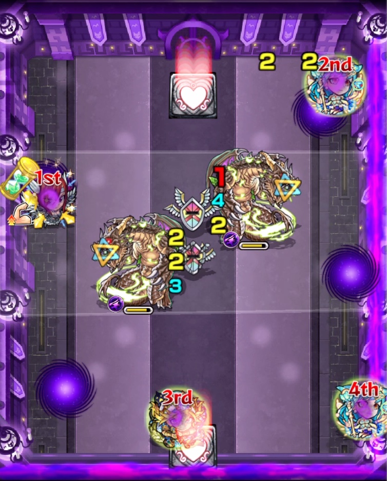 モンストの栄冠の闘技場2-5ステ1クロスドクロ処理後