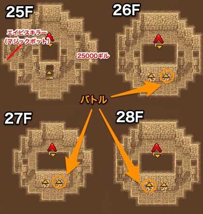 フェニックスの塔25〜28のマップ
